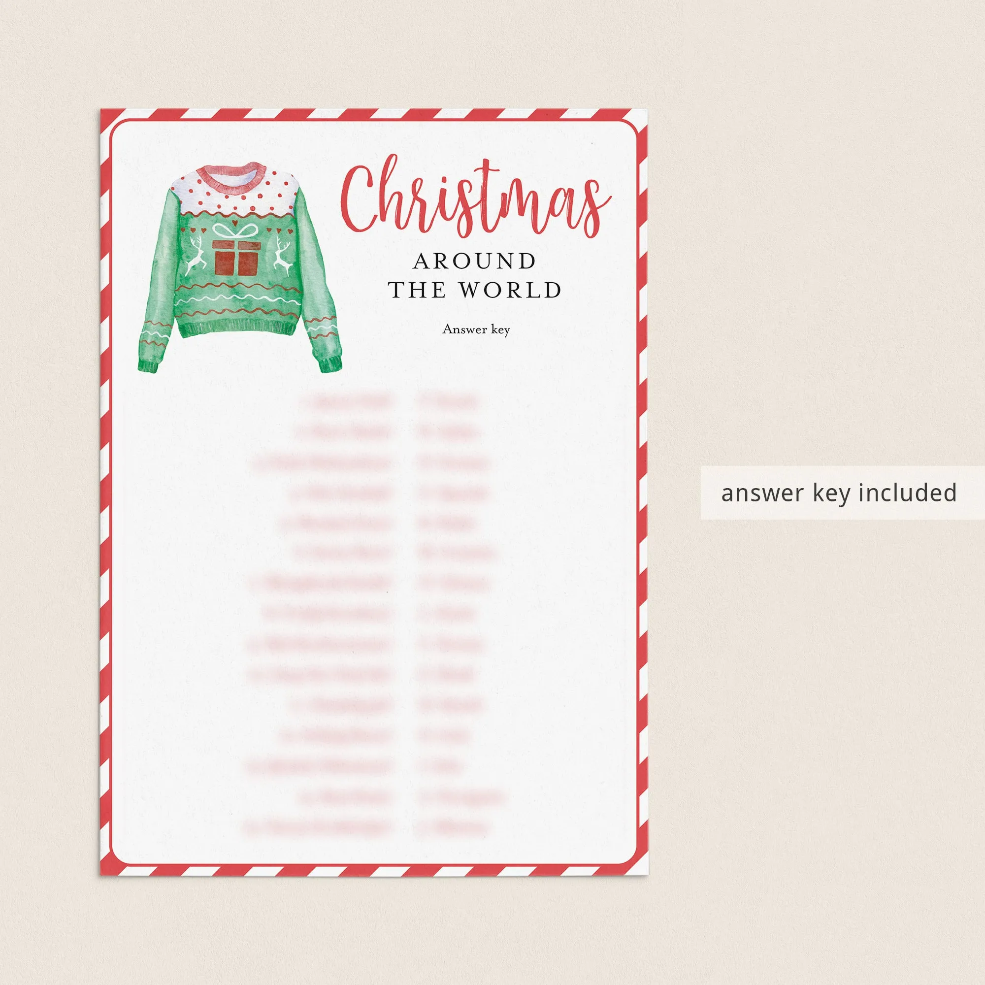 Fun Christmas Family Game Printable