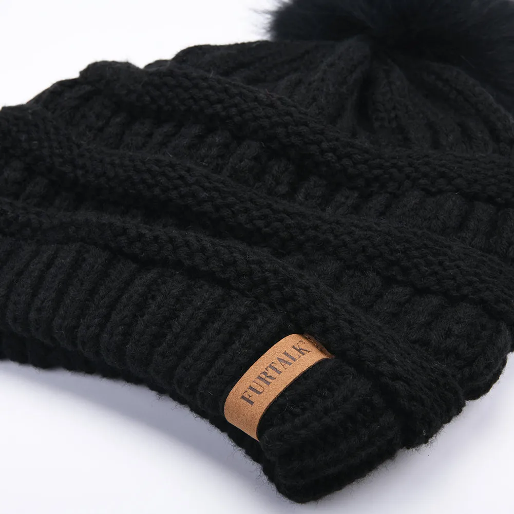 FURTALK Winter Women Yarn Pom Pom Hat Drop Shipping A003