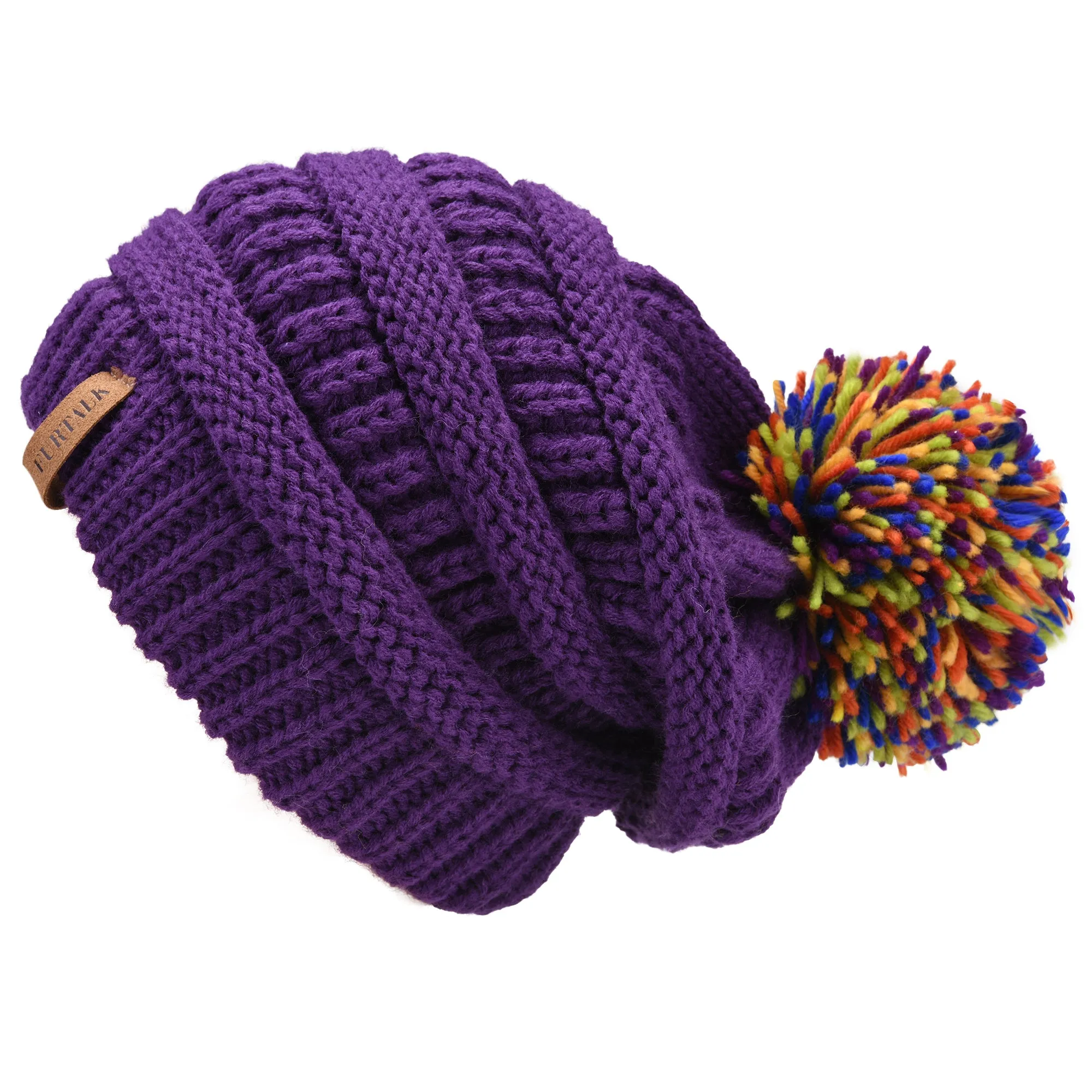 FURTALK Winter Women Yarn Pom Pom Hat Drop Shipping A003