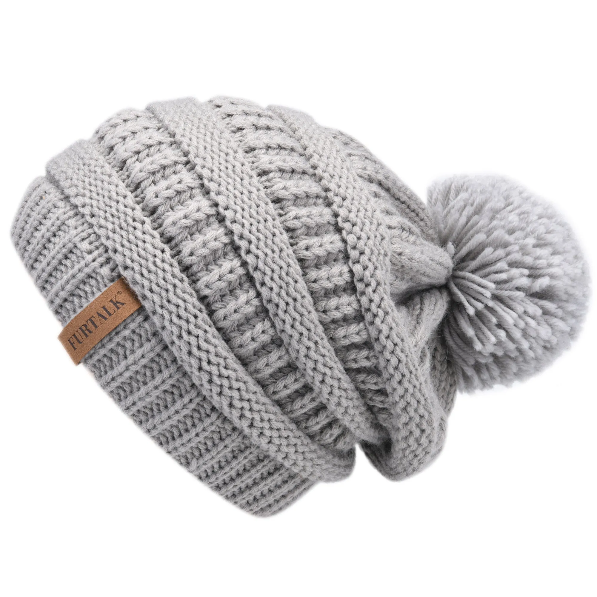 FURTALK Winter Women Yarn Pom Pom Hat Drop Shipping A003