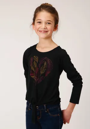 GIRLS LONG SLEEVE KNIT POLY RAYON JERSEY LONG SLEEVE  T T-SHIRT