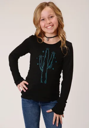 GIRLS LONG SLEEVE KNIT POLY RAYON JERSEY LONG SLEEVE  T T-SHIRT