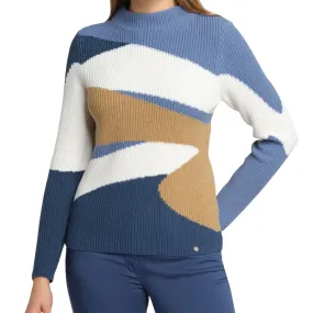 Gollehaug Colourblock Sweater Atlantis Blue