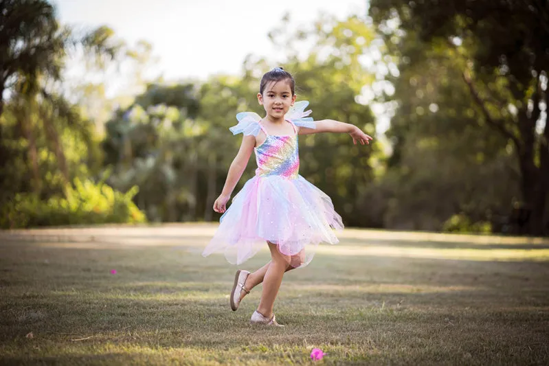 Great Pretenders Rainbow Fairy Dress with Wings - Size 5-6Y