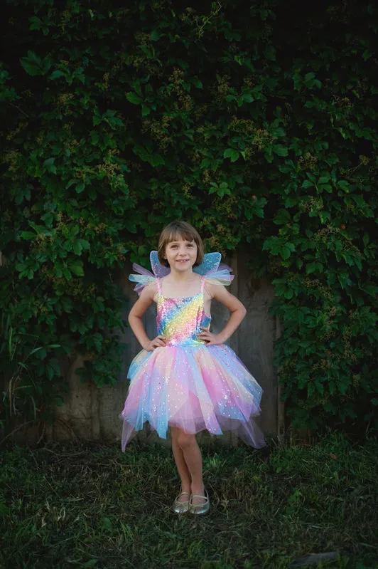 Great Pretenders Rainbow Fairy Dress with Wings - Size 5-6Y