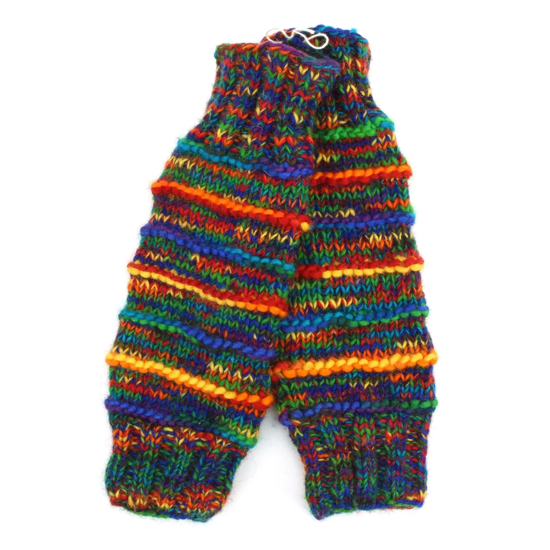 Hand Knitted Wool Leg Warmers - SD Rainbow Rib