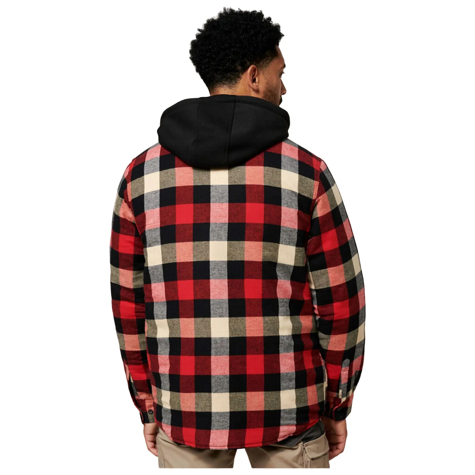 Hard Yakka Mens Quilted Flannel Hooded Shacket