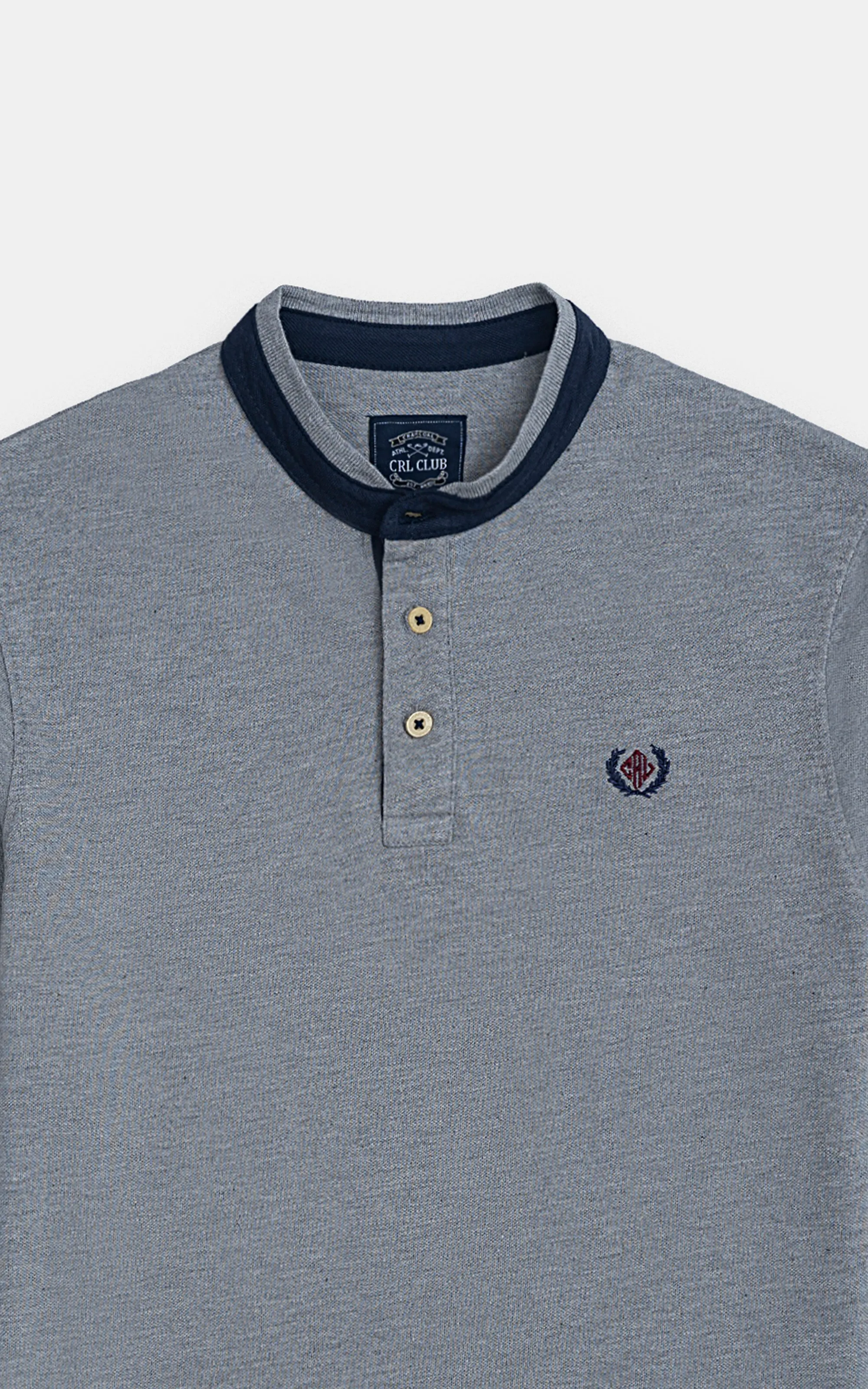 HENLEY T-SHIRT HEATHER GREY