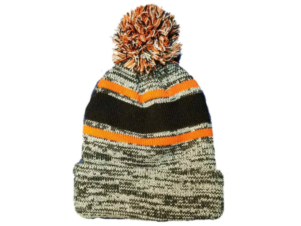 Illinois Fighting Illini Zephyr Thick Acrylic Knit Cuffed Beanie Hat Cap w/ Poof