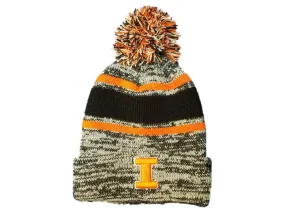 Illinois Fighting Illini Zephyr Thick Acrylic Knit Cuffed Beanie Hat Cap w/ Poof