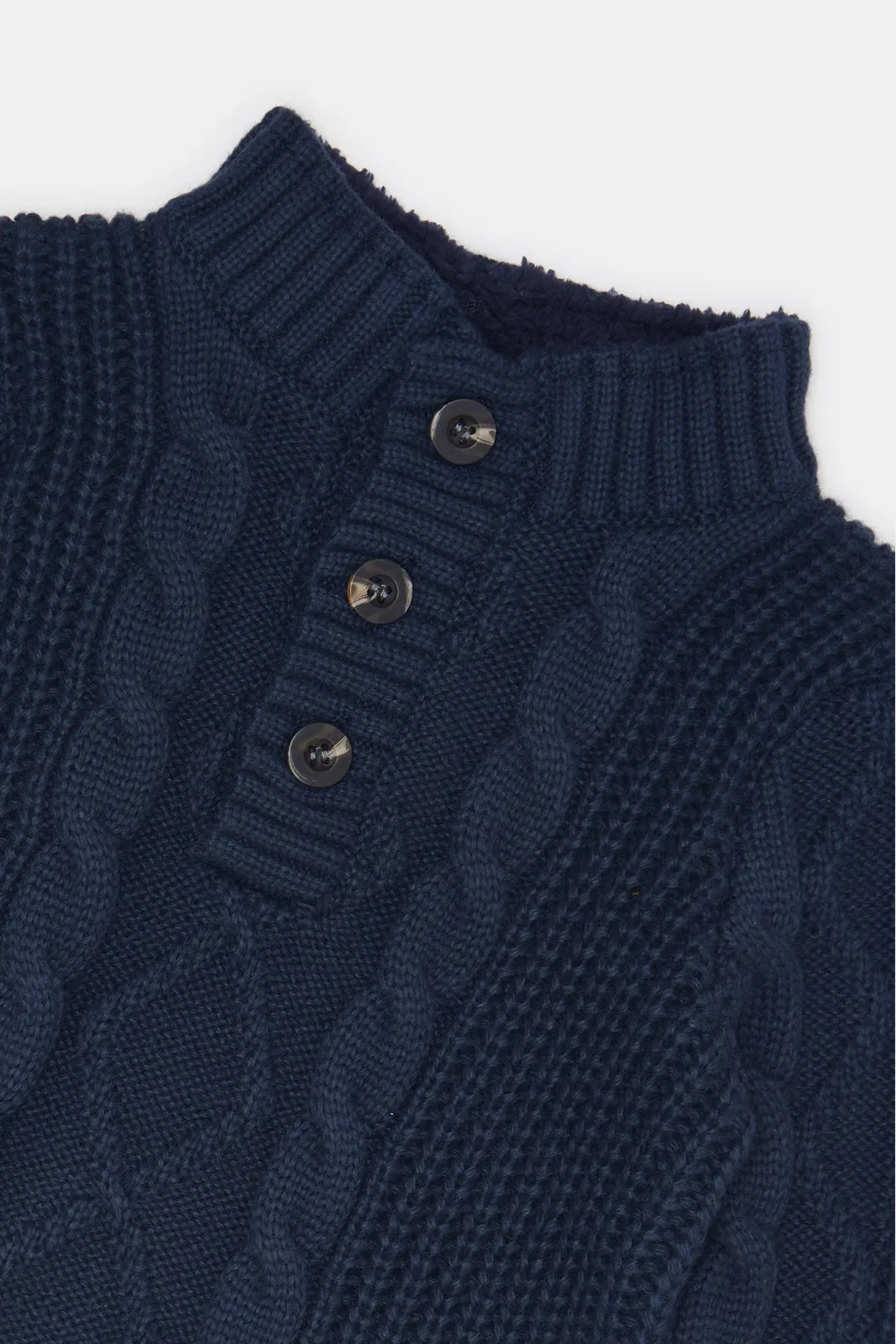 Infant Boys Navy Knitted Sweater