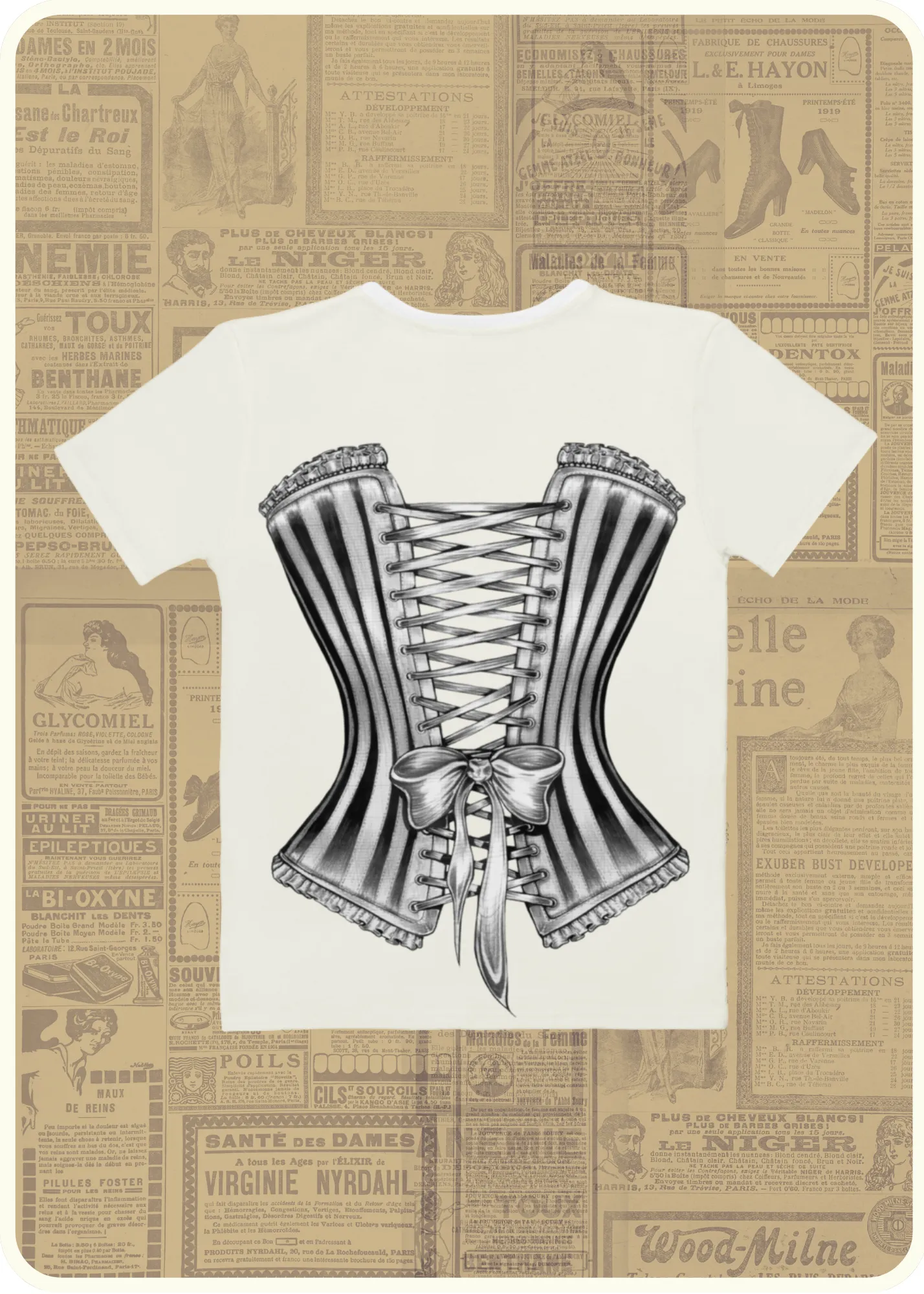 Ivory Corset Tshirt by fox savant