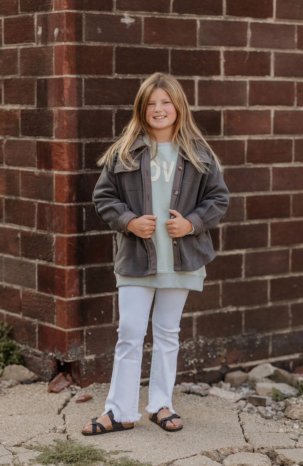 JANE GIRLS CHARCOAL SHACKET