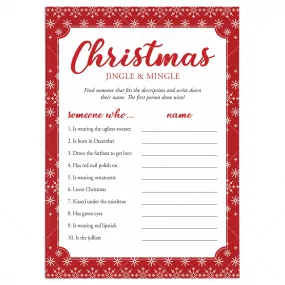 Jingle & Mingle Christmas Party Game Printable