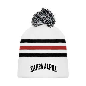 Kappa Alpha White Hockey Knit Beanie