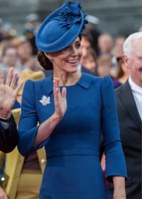 Kate Blue - blue wiggle dress with slight puff sleeves