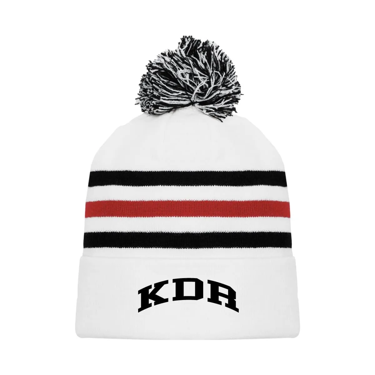 KDR White Hockey Knit Beanie