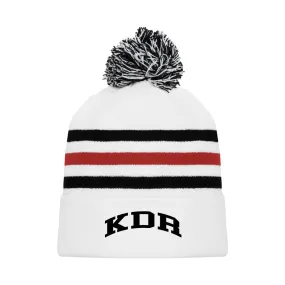 KDR White Hockey Knit Beanie