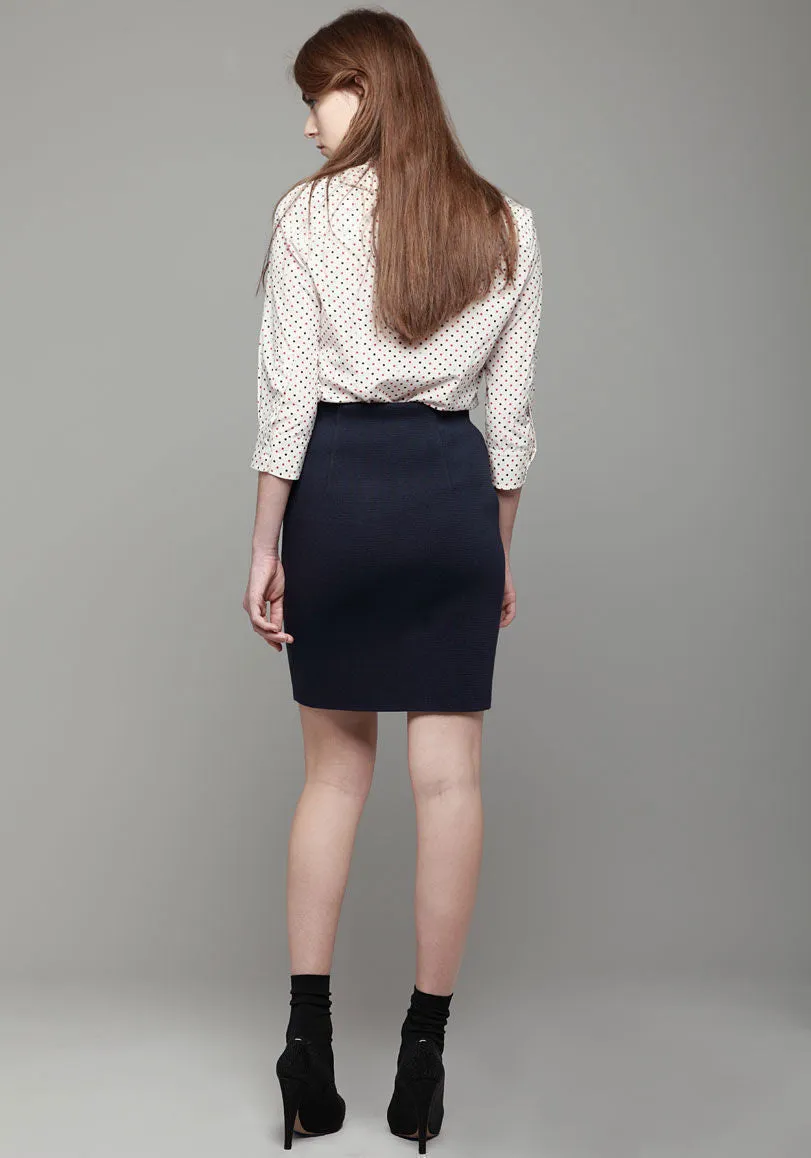 Knit & Zip Pencil Skirt