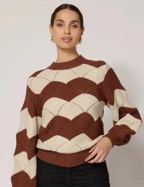 KORI SWEATER IN IVORY & TERRACOTTA