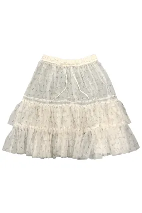 Louisa May Sheer Floral Ruffle Skirt