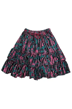 Louisa May Velvet Burnout Ruffle Skirt