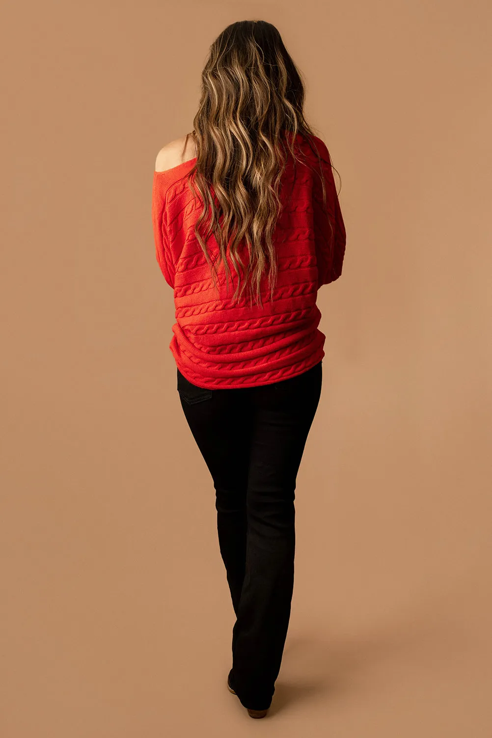 Love The Way You Lie Cable Knit Sweater (Red) | FINAL SALE