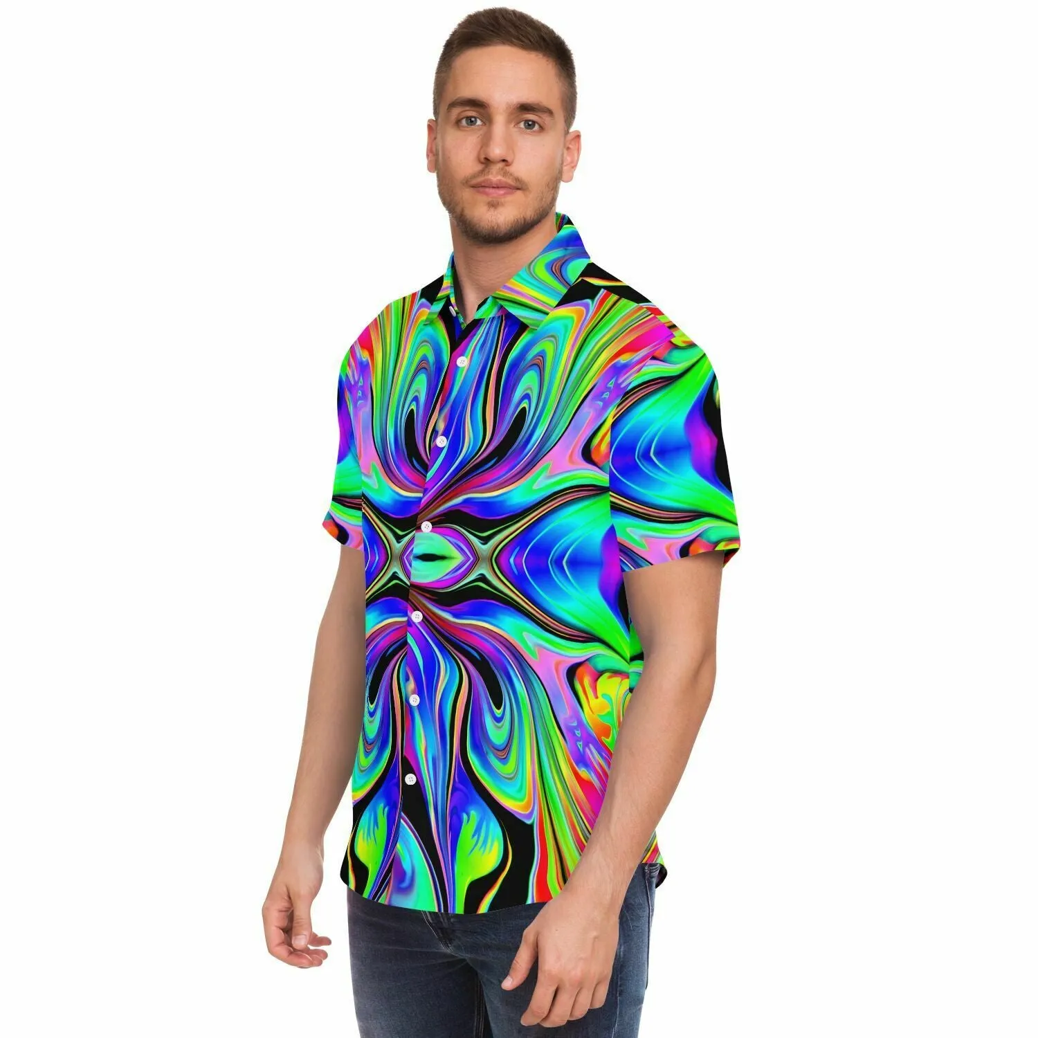 MACRODOSE Short Sleeve Button Down Shirt | Psychedelic Pour House