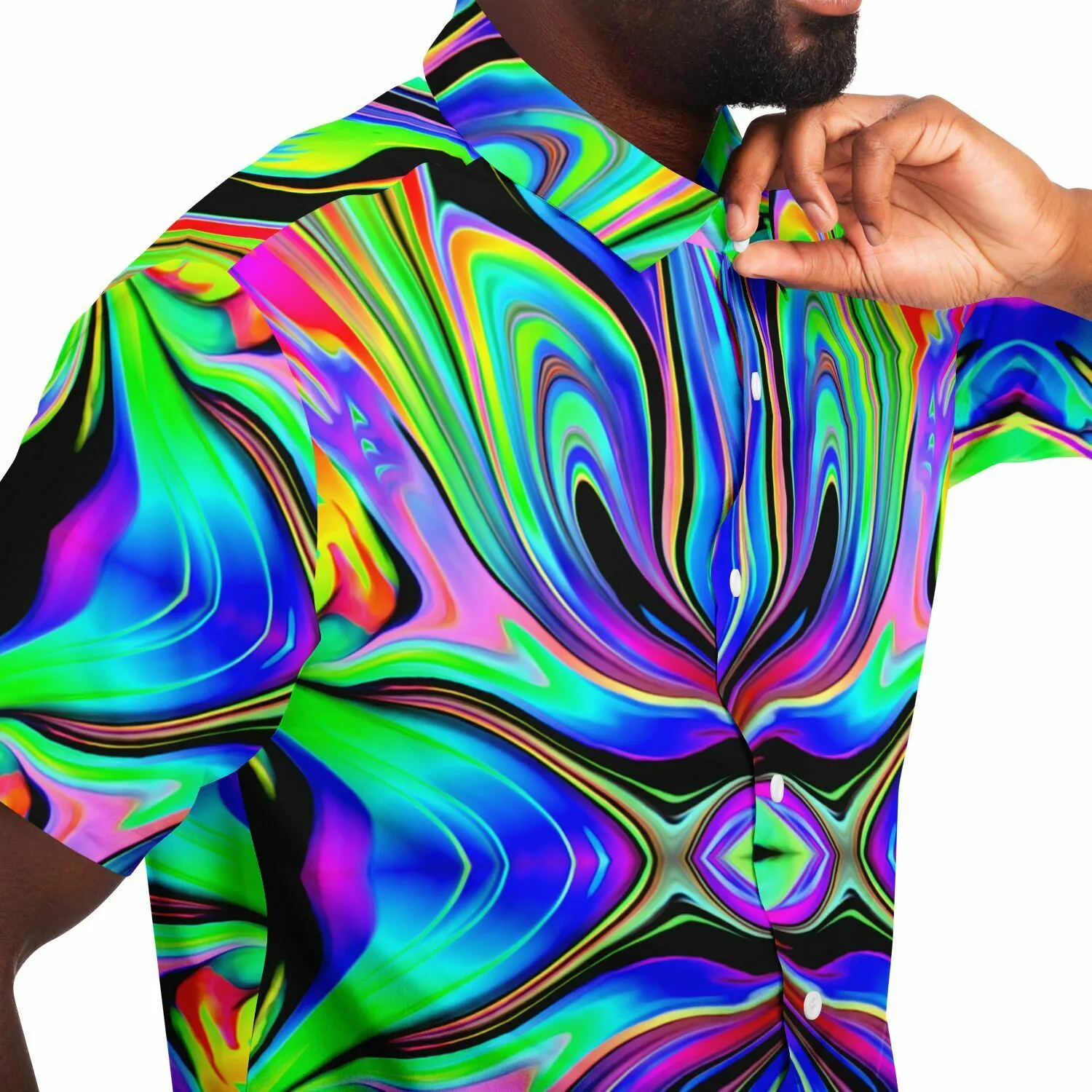 MACRODOSE Short Sleeve Button Down Shirt | Psychedelic Pour House