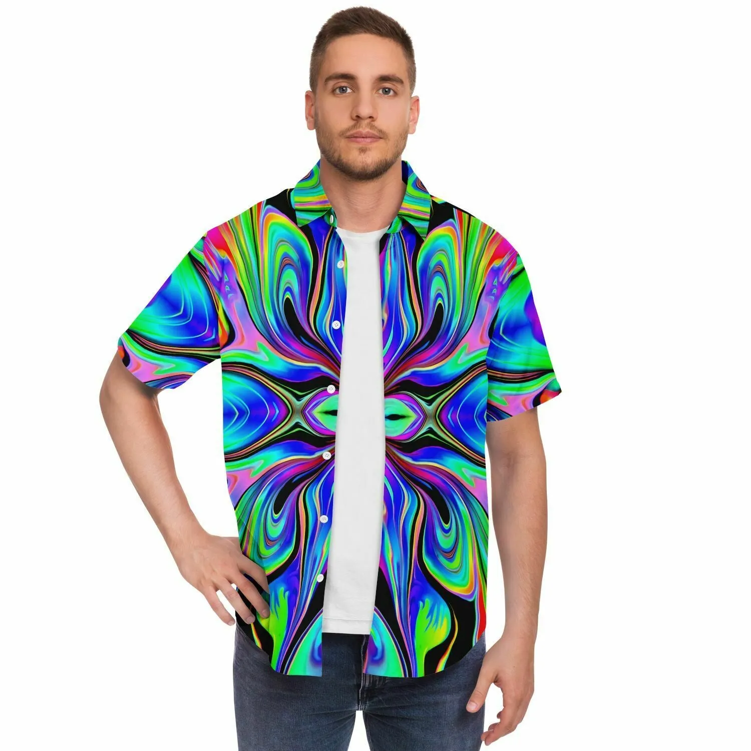 MACRODOSE Short Sleeve Button Down Shirt | Psychedelic Pour House