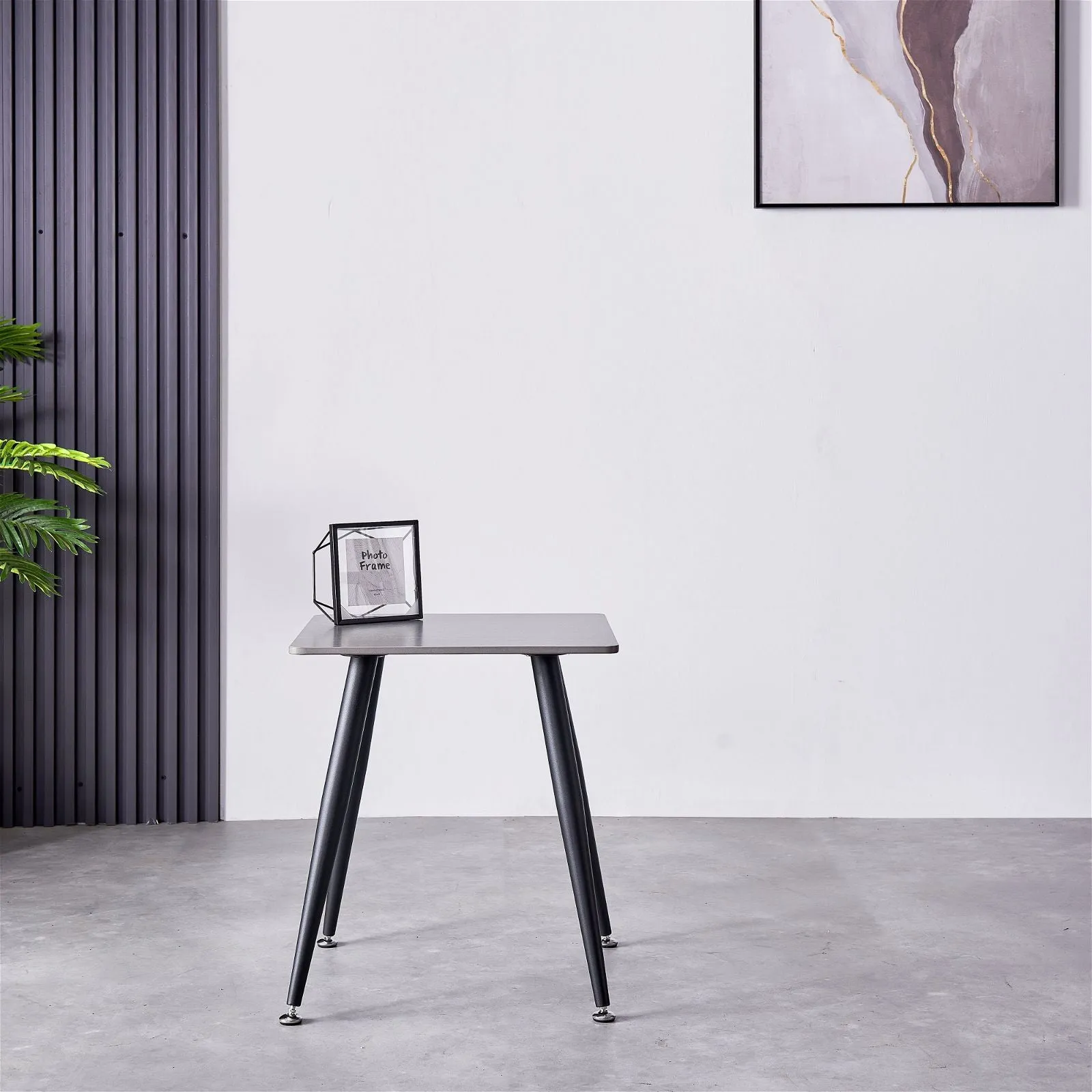 Mendy Grey Sintered Stone End Table with Metal Legs by Criterion™