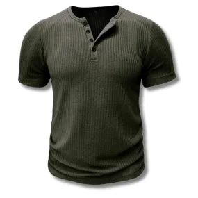 Men's Henley Shirt for Spring and Summer Fashion