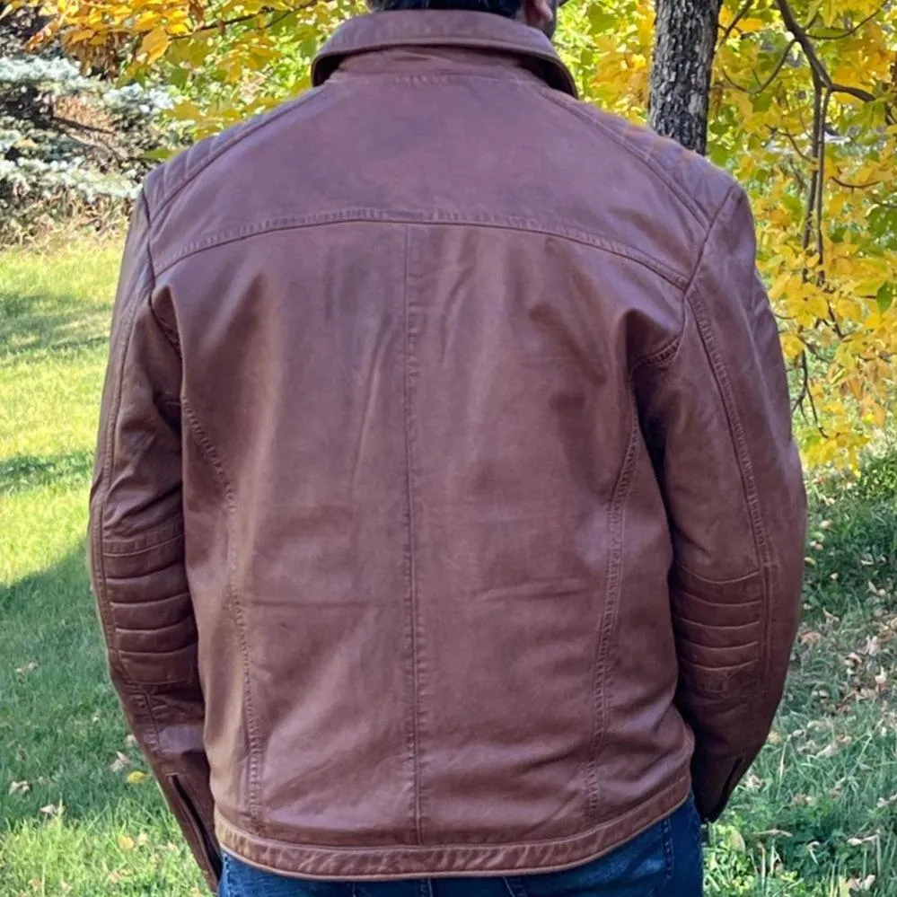 Men's Lamb Leather Four-Pocket Classic Jacket