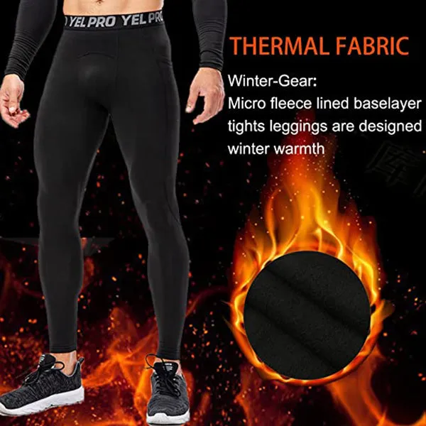 Mens Sports Thermal Leggings Compression Base Layer Tights