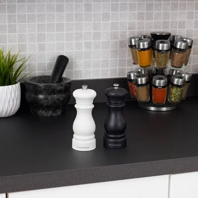 New - Cole & Mason 6" Southwold Salt and Pepper Mill Set Black/White