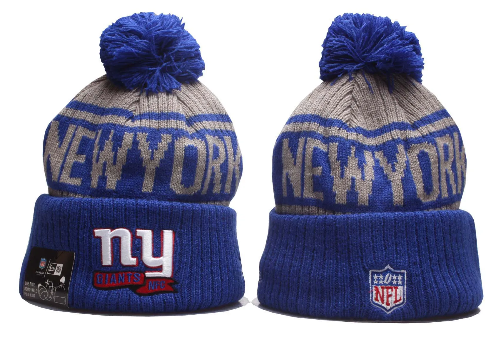 New Era® Official NFL Sideline Sport Embroidered  Cuffed Knit Hat with Pom