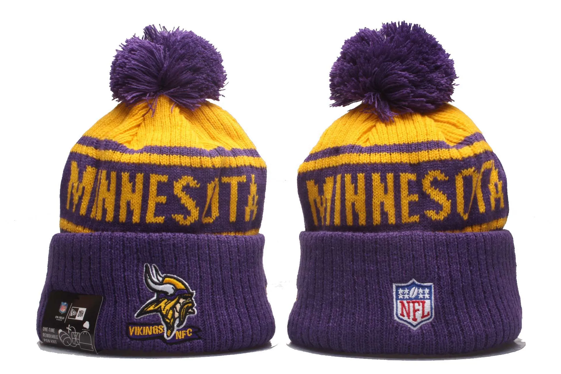 New Era® Official NFL Sideline Sport Embroidered  Cuffed Knit Hat with Pom