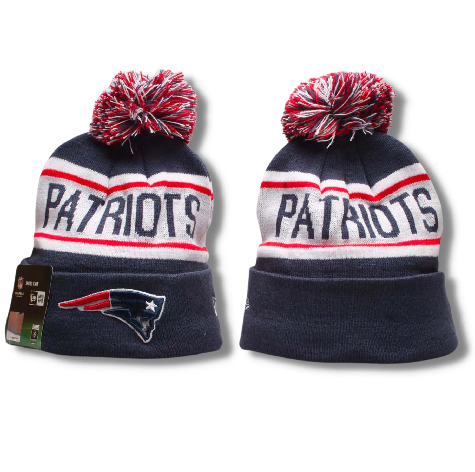 New Era® Official NFL Sideline Sport Embroidered  Cuffed Knit Hat with Pom