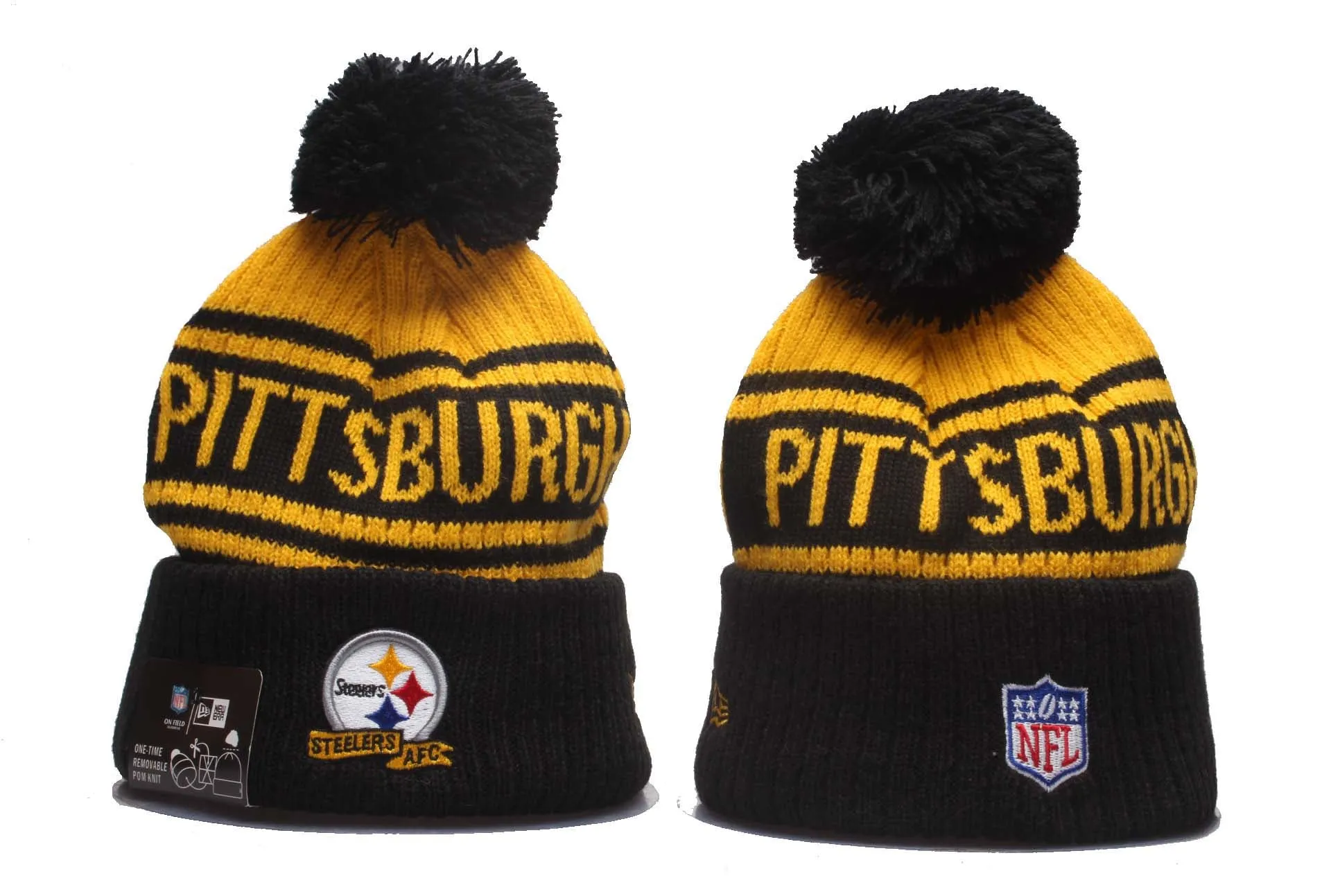 New Era® Official NFL Sideline Sport Embroidered  Cuffed Knit Hat with Pom