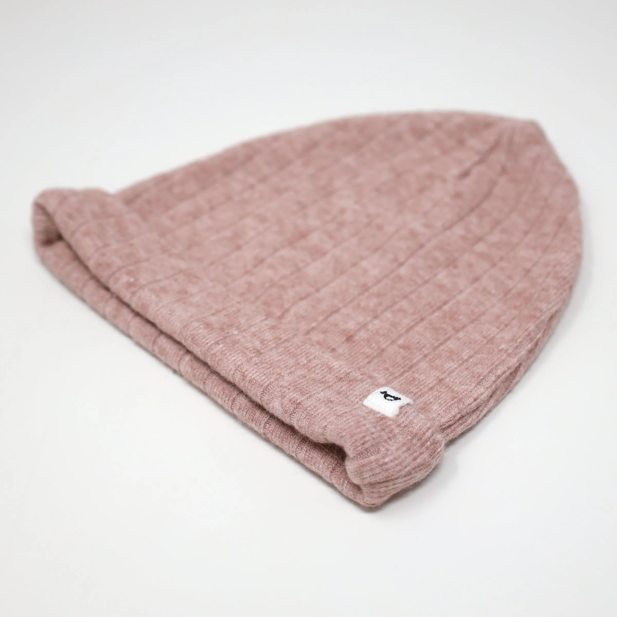 oh baby! Wide Rib Sweater Knit Watchcap - Blush Heather