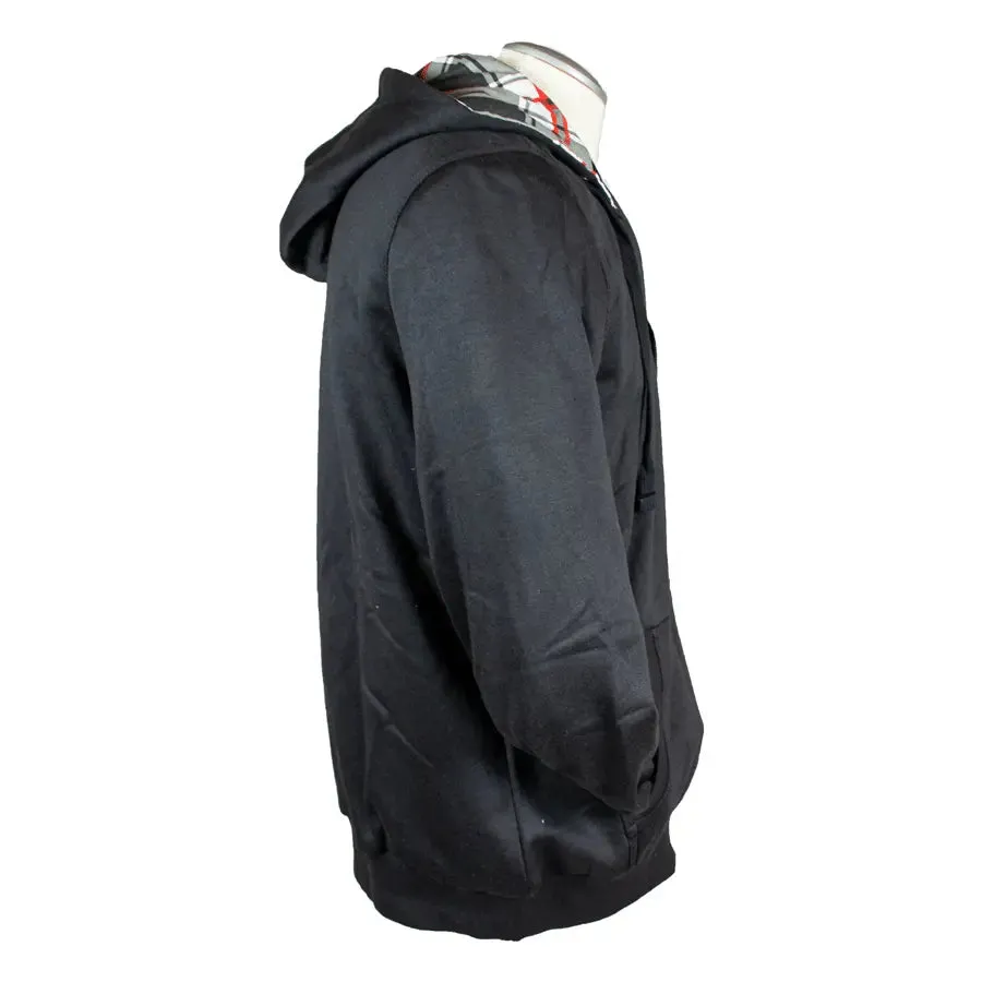 Open Road Men's Zip-Up Hoodie with Checkered Hood