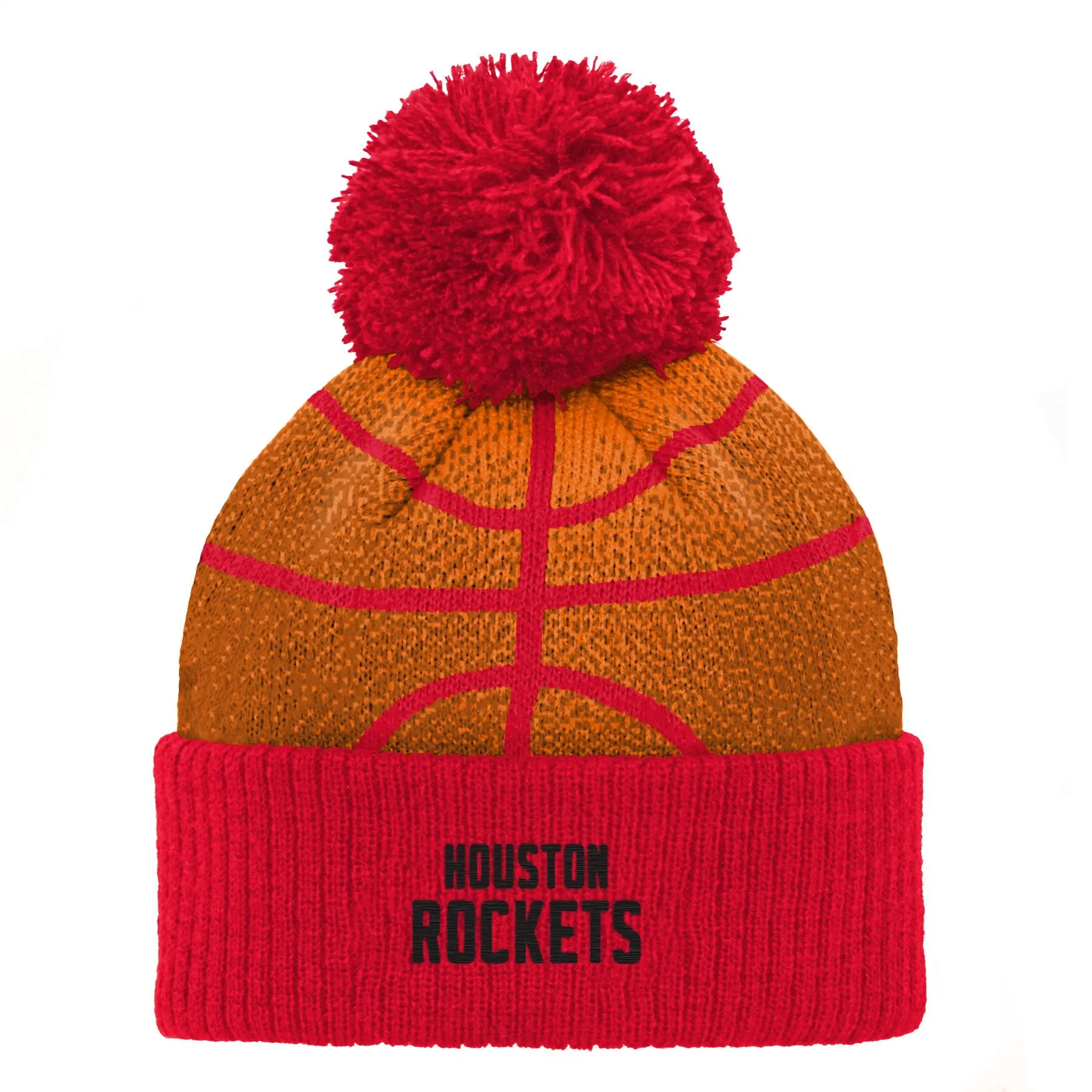 Outerstuff NBA Infants Houston Rockets B-Ball Heat Knit Hat One Size, Orange/Red