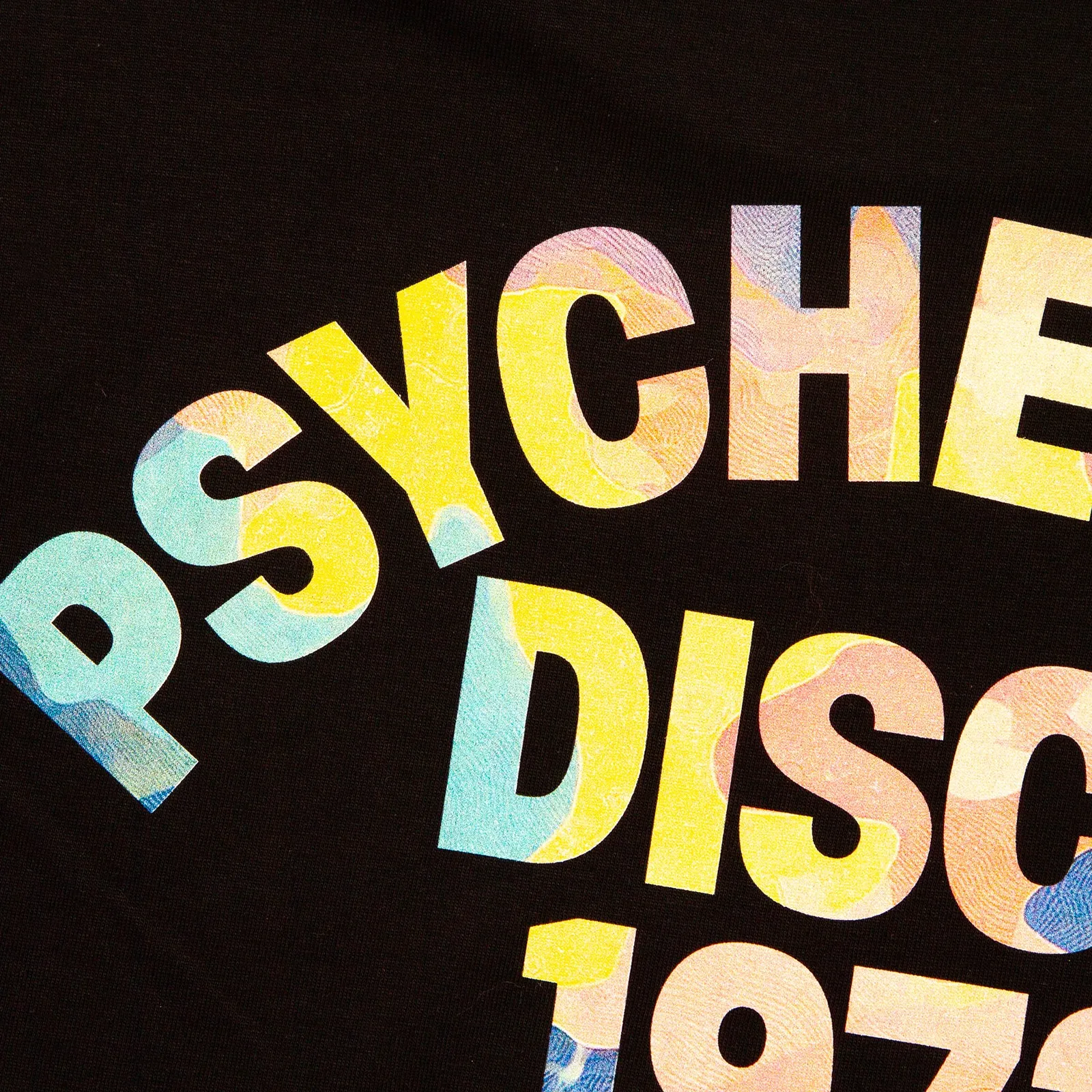 Pastel Camo 1972 Psychedelic Disco Front Print - Tshirt - Black