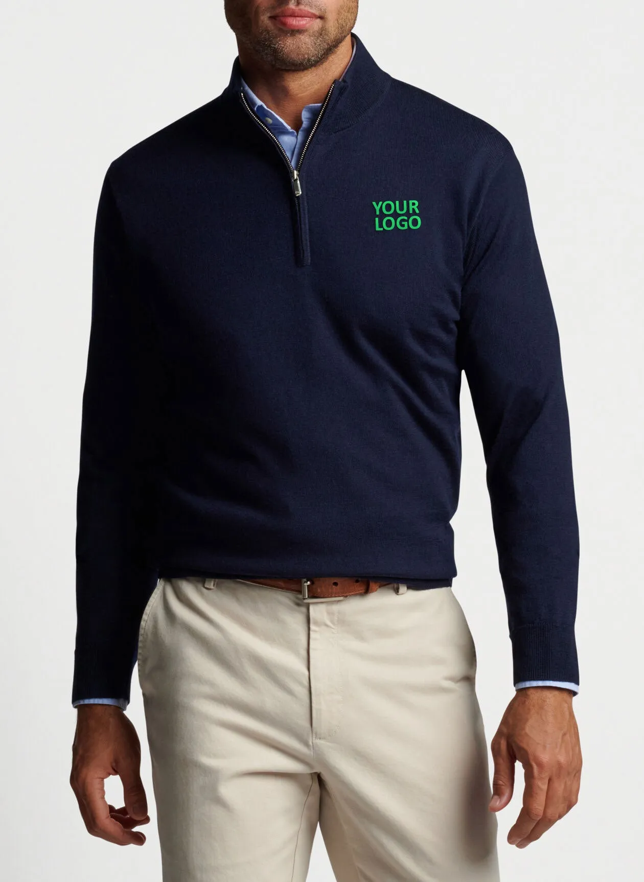 Peter Millar Autumn Crest Customized Quarter Zips, Navy