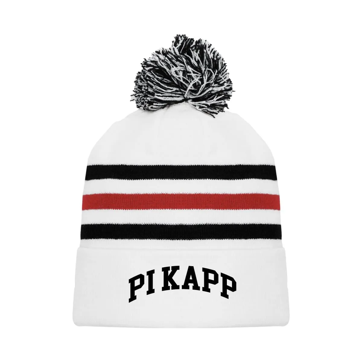 Pi Kapp White Hockey Knit Beanie