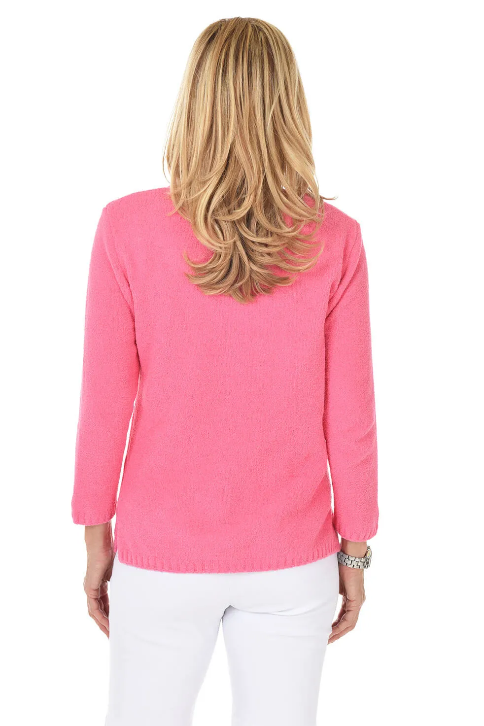 Pink Chenille Anchor Sweater