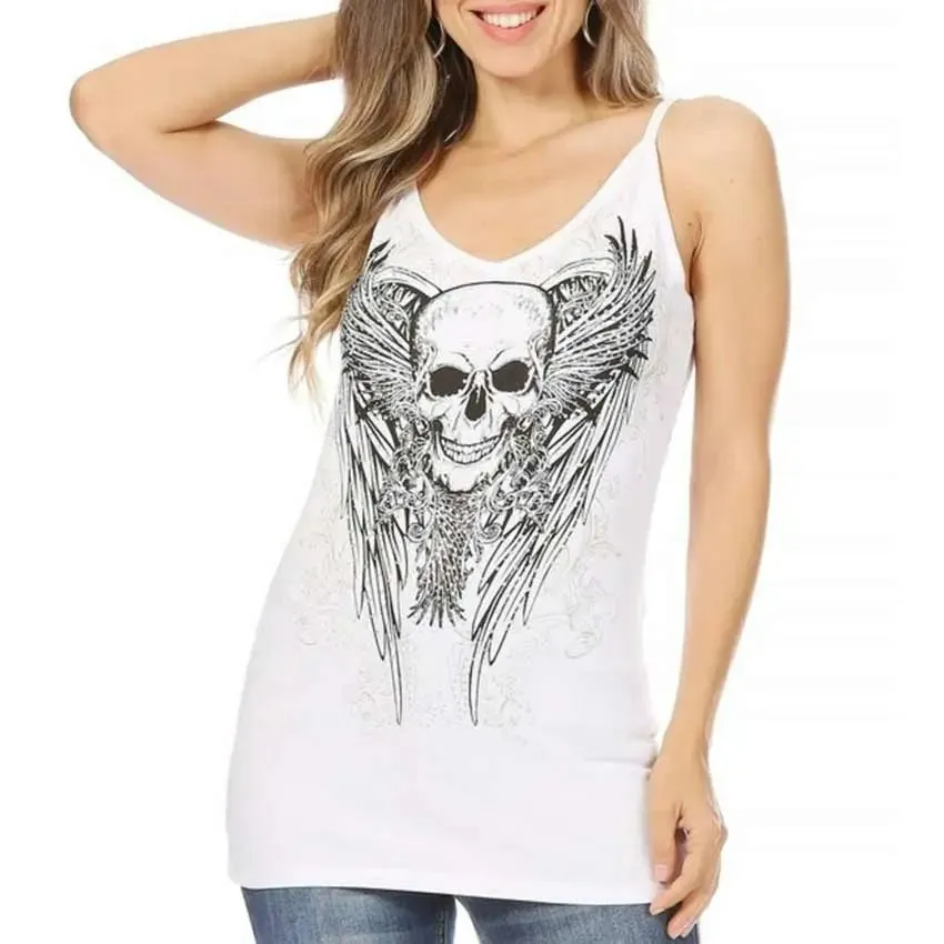 Platinum Plush Women's Skull & Wings Tank Top