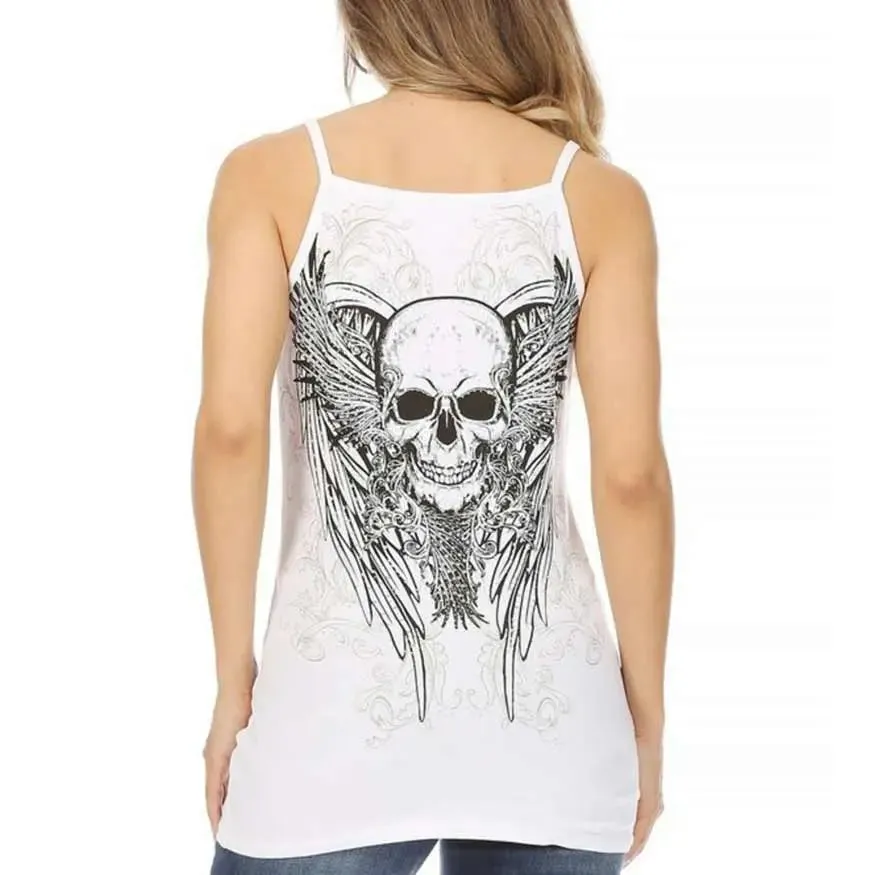 Platinum Plush Women's Skull & Wings Tank Top