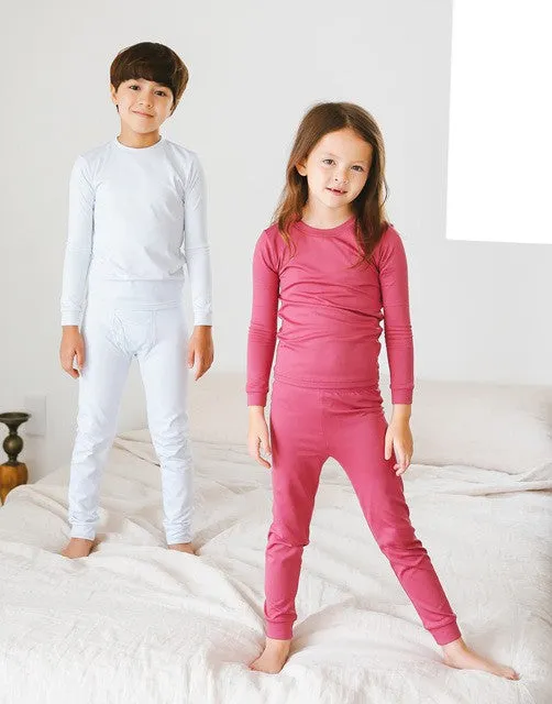 Plum Pink Girls Aero Heat Thermal Pajama Set