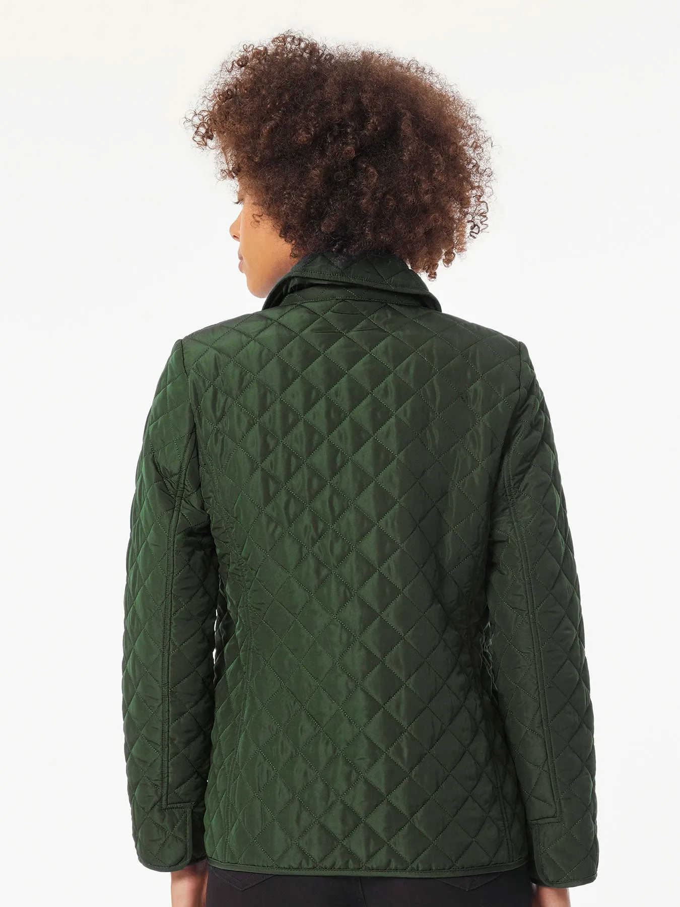 Plus Five-Button Quilted Jacket